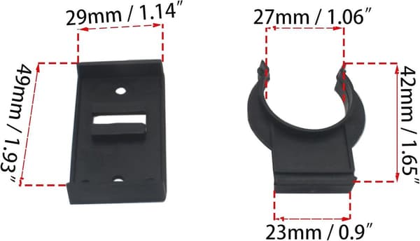 Sokkelclips, 12 stk. sorte, til skabsben med en diameter på 2,6-2,8 cm