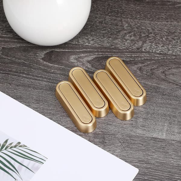 Vikbara väggkrokar 4-pack, 90 graders zinklegering klädkrokar för kontor kök sovrum badrum, guld