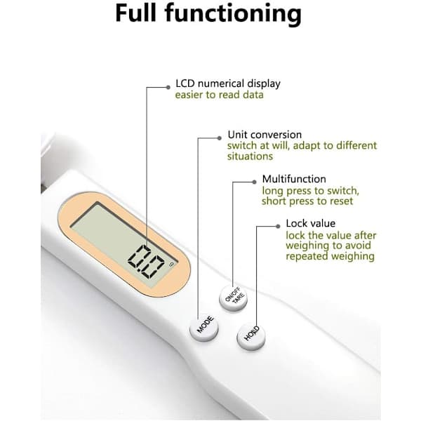 Spoon Scale, Measuring Spoon, Portable Electronic Scale, Kitchen Scale, LCD Display, Mini Digital Scale, 500G/0.1G, Essential Kitchen Utensils
