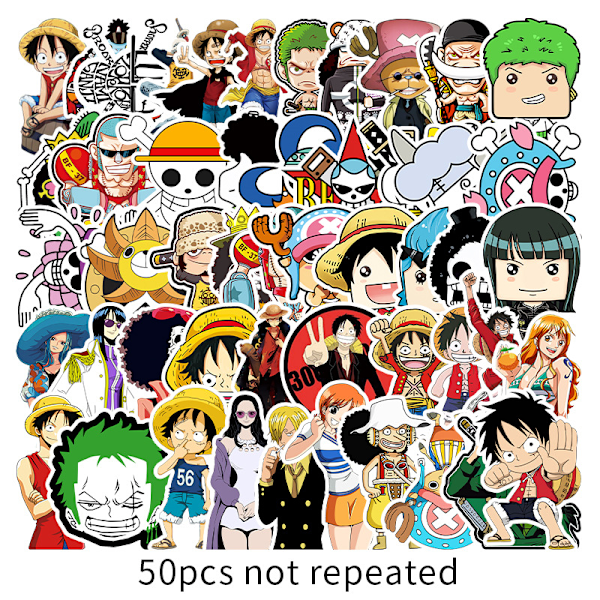 50 kpl One Piece Anime Graffiti -tarrat Vedenpitävä Matkalaukku Tarra