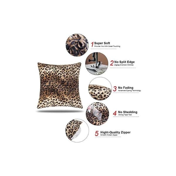 Sæt med 2 dekorative pudebetræk i leopardprint til hjemmet, sofaen