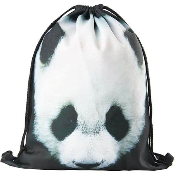 Drawstring Bags Waterproof Drawstring Adjustable Lightweight Gym School Drawstring Backpack for Sports (Panda)