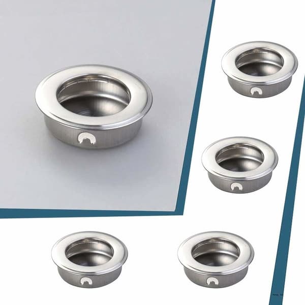 4 stk 35 mm Flat Rustfritt Stål Innfelte Fingergrep Innlegg
