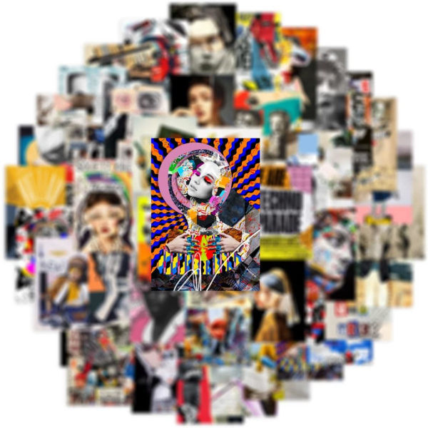 50 st berömda målningar skulpturer konstklistermärken, målningsklistermärken skulpturer klistermärken vaporwave klistermärken CoolStickers{EE}