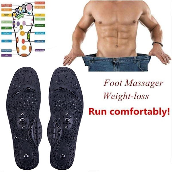 Magnetiska terapiinnersulor för viktminskning Fotmassage Hälsovård Skomatta Pad Akupunktur Massageinnersula