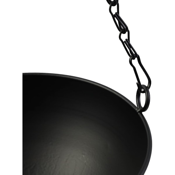 2 kpl Metallinen Ripustettava Istutusruukku Musta Pyöreä Kukkaruukun Ripustin Ketjulla Kodin Sisustukseen, Sisä- ja Ulkokäyttöön, 18,5 cm x 8,5 cm