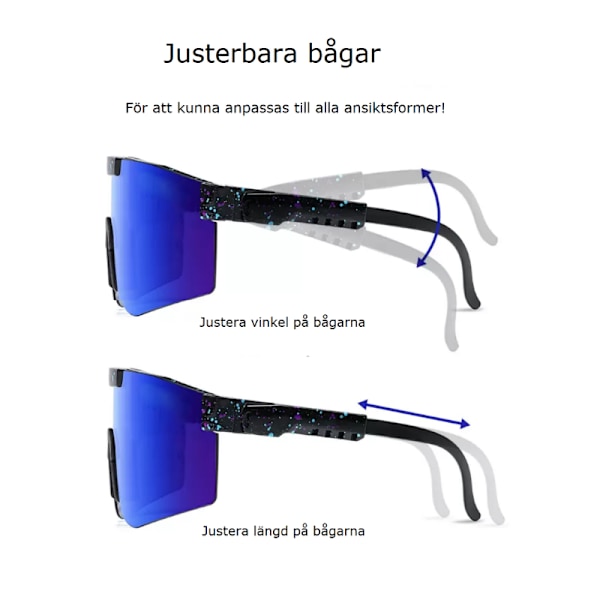 Polariserade Sportglasögon Unisex Matt Svart 1-Pack