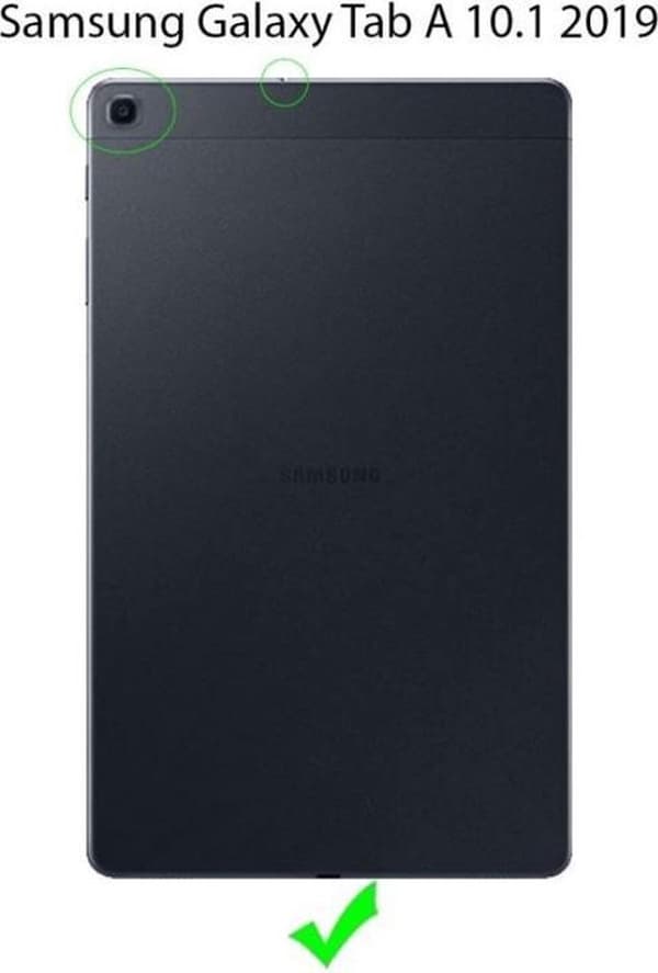 Etui egnet til Samsung Galaxy Tab A 10.1 (2019) - Smart Book Cover - Etui - Beskyttelse - Tablet - Sort