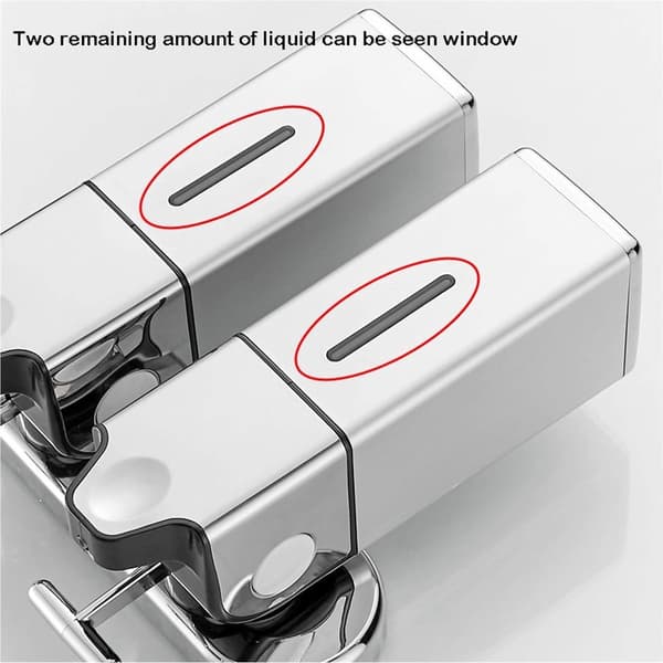 Väggmonterad Tvåldispenser - Tvåldispenser - Väggmonterad - 2 Behållare - 2x500ml