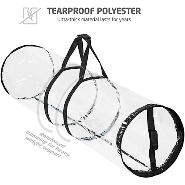 Sylindrisk oppbevaringsveske - hvit og transparent, for oppbevaring