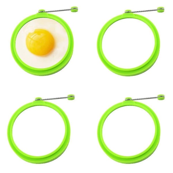 4 stk. silikone æggeringe, æggeringe non-stick, æggekogeringe, perfekt stegt form eller pandekage ringe