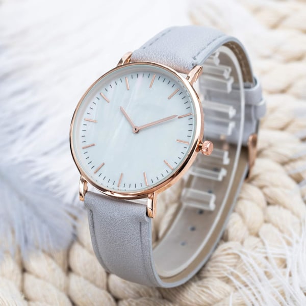 Store ure til kvinder Dame Læderur Minimalistisk Ultratyndt Analogt Armbåndsur Stort Ur Kvinder Gave