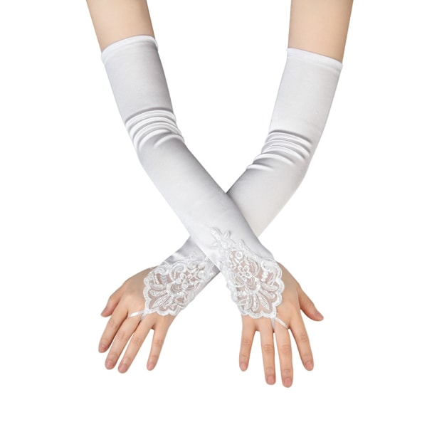 20-tals Kläder Accessoarer Set Damhandskar Arm Ärmar - Perfekt white