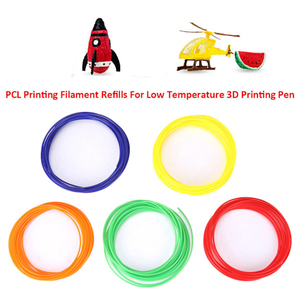 10 Farver 1.75mm PCL Filament Efterfyldninger til 3D-Pen Lav Temperatur