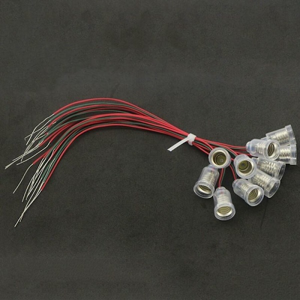 10 st E10 Lamphållare LED Skruv Sockel Små Glödlampssocklar med Kabel för Experiment Krets Hemma Elektriska Testtillbehör