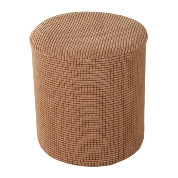 Stoltrekk Ensfarget Støvtett Elastisk Kantdesign Polyester Stretch Kvadratisk/Rund Fotskammel P Light Coffee