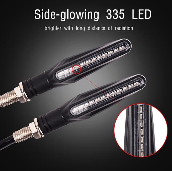 stk LED Motorcykel Blinklys Dynamisk - Motorcykel Blinklys - Universal - Fleksibel - Dynamisk