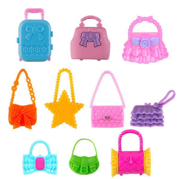 46 delar 30 cm Barbie skor, väskor, kläder, hängare, accessoarer