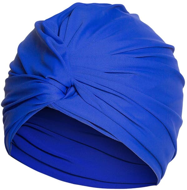 Dame plissert turban badehette, mykt elastisk polyester hårdeksel for langt hår, basseng, spa, strand og dusj, roserød