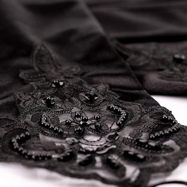 20-tals Kläder Accessoarer Set Damhandskar Arm Ärmar - Perfekt black