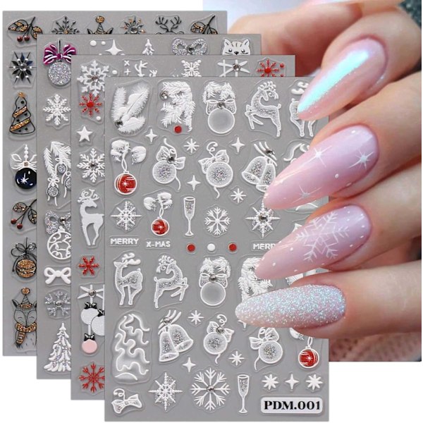 Christmas Nail Stickers 6 Sheets Nail Art Stickers Decals Self Adhesive Nail Art Sticker Nail Decoration Nails Accessories