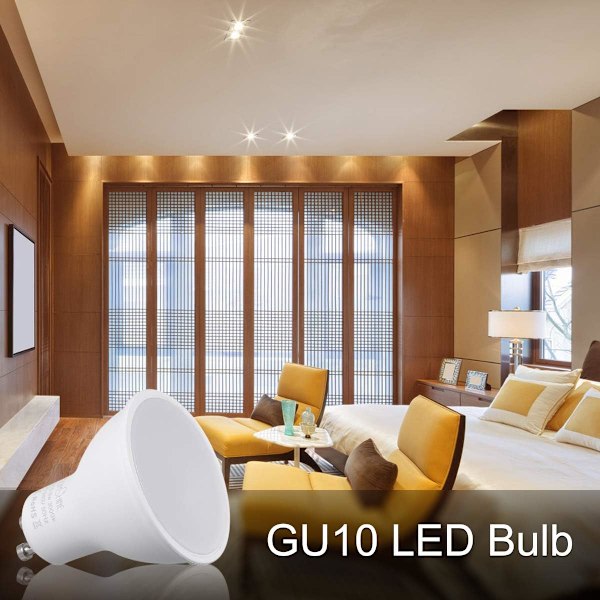 GU10 5W 220V 400 Lumen LED-lampe 6000k (X6, kald hvit)