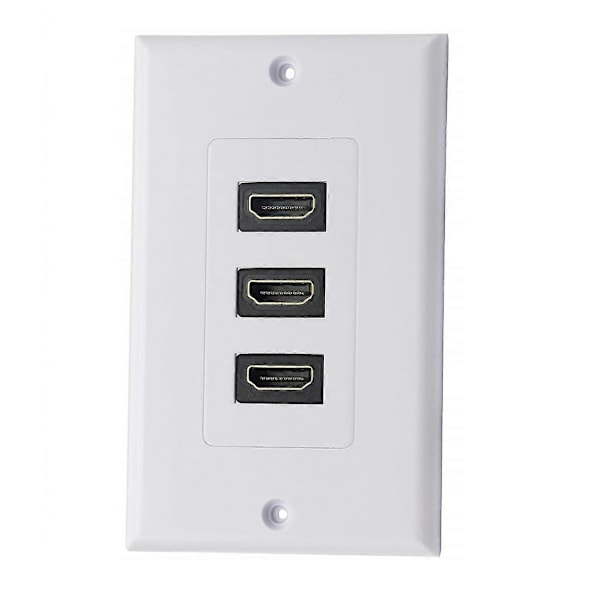 3-ports HDMI 2.0 vægplade, HDMI-komponent, kompositlyd, vægmontering, understøtter 4K 60Hz 1080P perfekt (3 HDMI) - Perfet