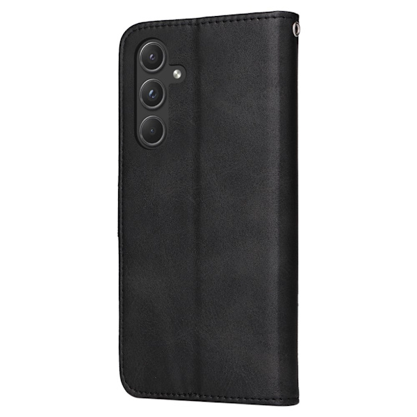 SKALO Samsung A55 5G PU-Läder Plånboksfodral - Flera färger Black Svart