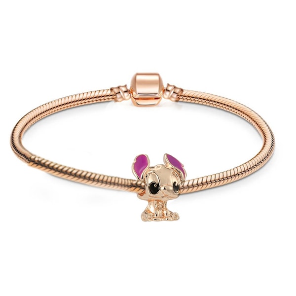 PANDORA Sølv Sterling Disney Lilo & Stitch Armbåndscharm Roségull Roségull Rose gold 19 cm