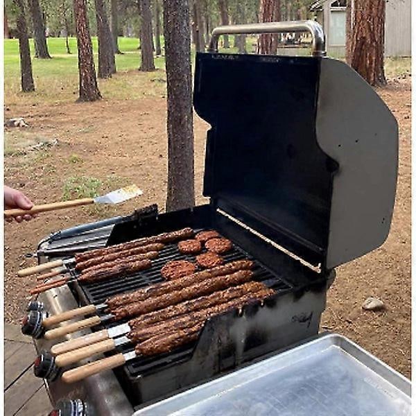 15,75\" Lang 5/8\" Bred 2mm Tynn Grillspyd i Rustfritt Stål 8 Deler, Sølv