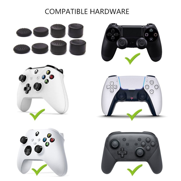 8 st PS5 Gamepad Tumgrepp Joystick Extra Höga Skydd