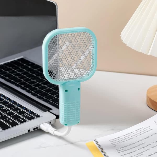 2-i-1 Elektrisk Flugsmälla - 4-pack - USB Uppladdningsbar - Mini Elektrisk Flugsmälla