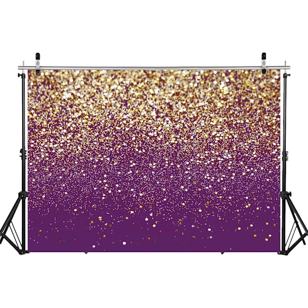 8X6ft Lilla Bokeh Baggrund med Gyldne Prikker til Fødselsdag, Bryllup, Prom, Graduation, Fotografering, Godt Nytår Fest Dekoration