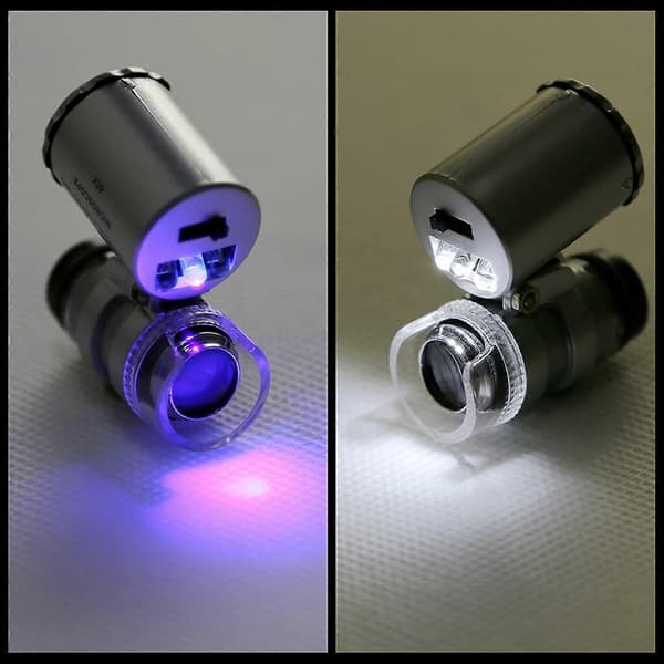 60X Mini UV LED Belyst Juvelerlupe