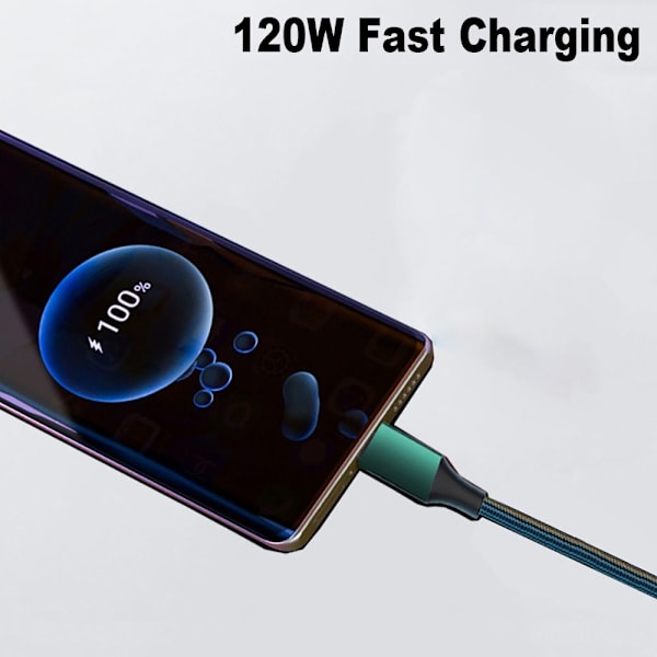 120W hurtigladekabel USB Type-C-ledning 2M 2m
