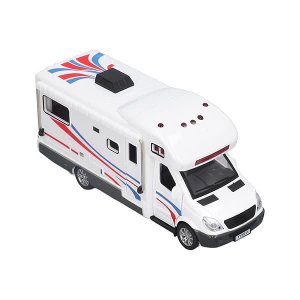 Camping Car Toy 1/32 Scale Alloy Shell Sound Lighting Function Educational Pull Back Model Toy for Over 6 Years Old 0.6