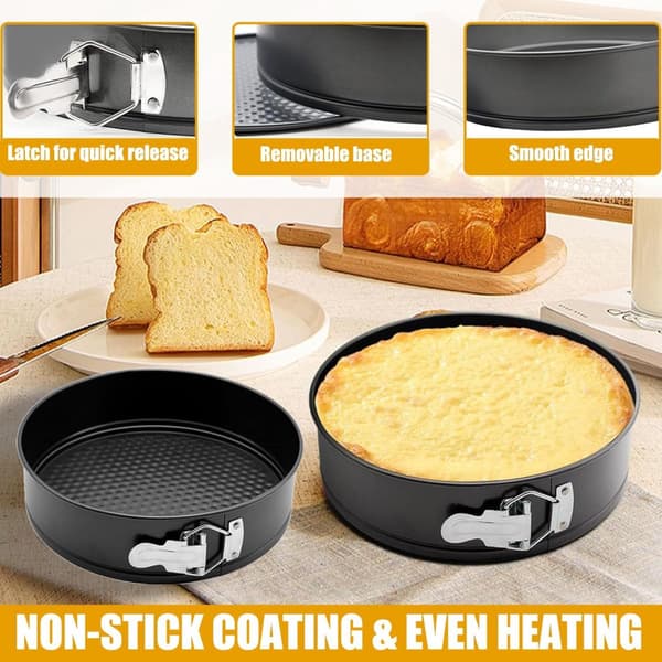 3-delt rundt springformssæt - Rund bageform - Kageform - Non-stick bageform