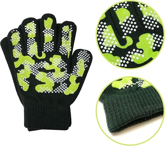 Pojkar Magic Stretch Gripper Handskar 3-pack Sortiment, Barn En Storlek Vinter Varma Handskar Barn_OF