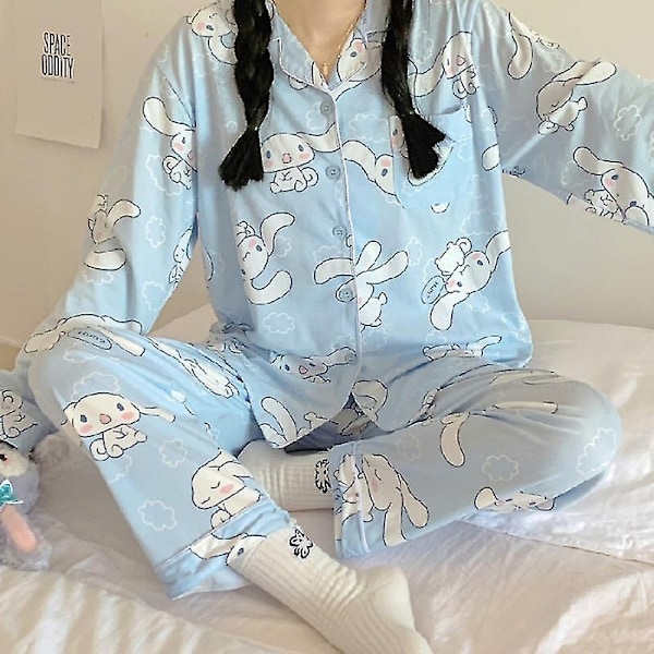 Sanrion Kawaii-pyjamat Cinnamoroll Söt tecknad koreansk sovsal Hemkläder Flickvän Present - Perfekt 80-100catty