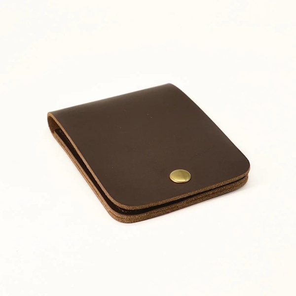 Håndlavet mini kort-ID-holder Kreditkortsholder i ægte læder Mænd Kvinder Visitkortsholder Pung Porte Carte Etui til beskyttelse coffee