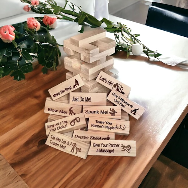 Block Tower Jenga Spel för Par - Romantiskt Jenga Spel