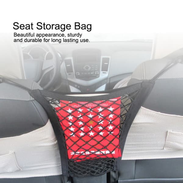 Multifunctional Double Layer Seat Side Storage Net Pocket Car Sundries Pocket Organizer Holder 0.2