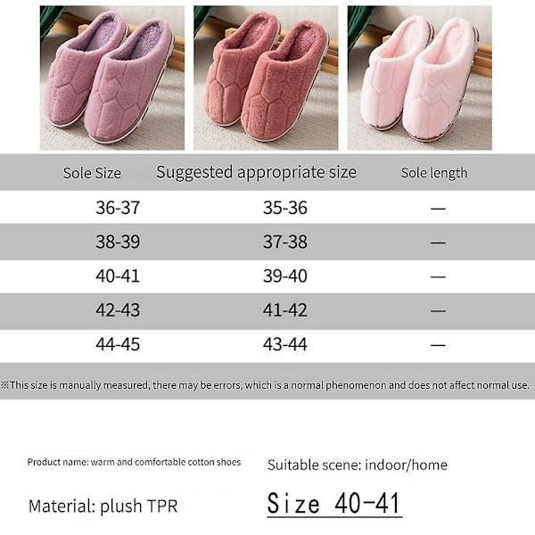 Mjuka och fluffiga tofflor med memory foam, varma inomhus- och utomhusskor med plyschfoder i kaninpäls, rosa Pink