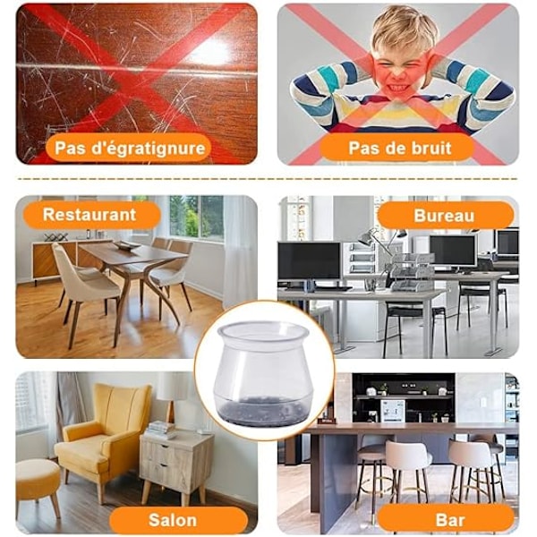 32 stk. silikone stolebensbeskyttere, Størrelse: Small (Passer 23 - 32 mm)