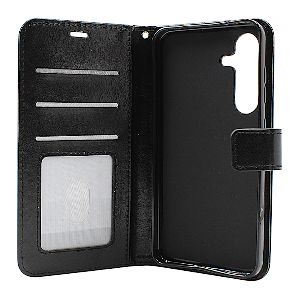 Crazy Horse Samsung Galaxy S25 Wallet Case Svart