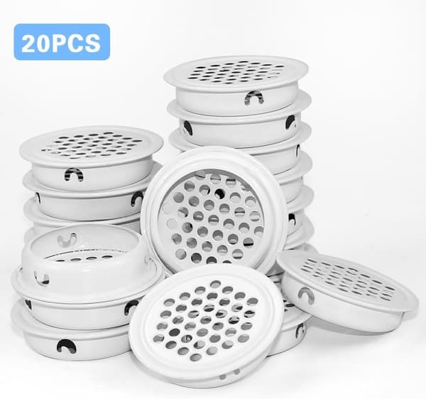 20 stk. - ventilationsriste - 35 mm - runde ventilationsriste
