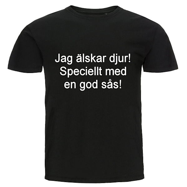 T-shirt - Jeg elsker dyr! Især med en god sovs! M
