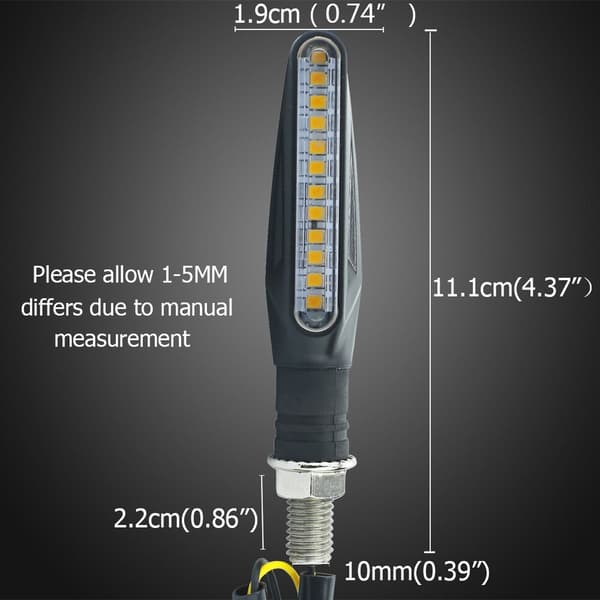 stk LED Motorcykel Blinklys Dynamisk - Motorcykel Blinklys - Universal - Fleksibel - Dynamisk