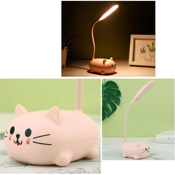 Søt Rosa Mini Katt Nattelys, USB Oppladbar, Foldbar for Barnerom Rosa Rosa Rosa