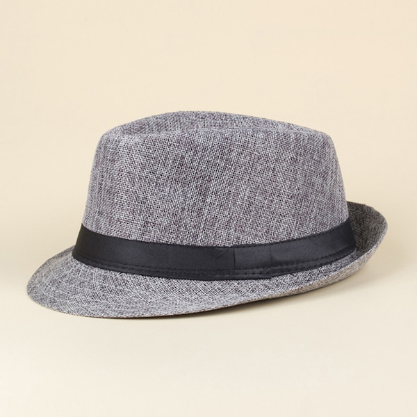 Retro Hatt för Män med Brett Brätte Vintage Keps Utomhus Bowlerhattar Grå